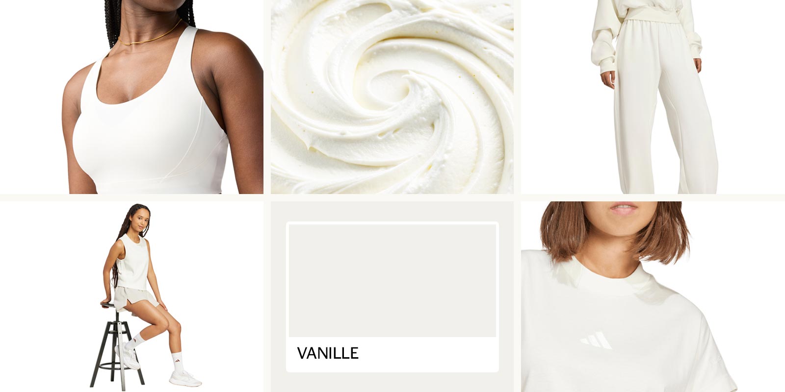 Women’s Training Apparel in Vanilla White​